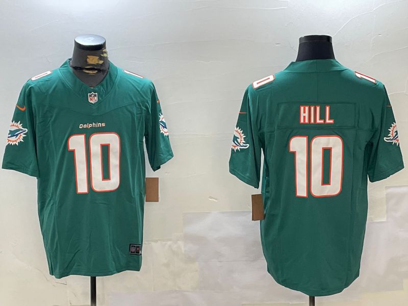 Men Miami Dolphins #10 Hill Green Three generation 2024 Nike Limited NFL Jersey style 1